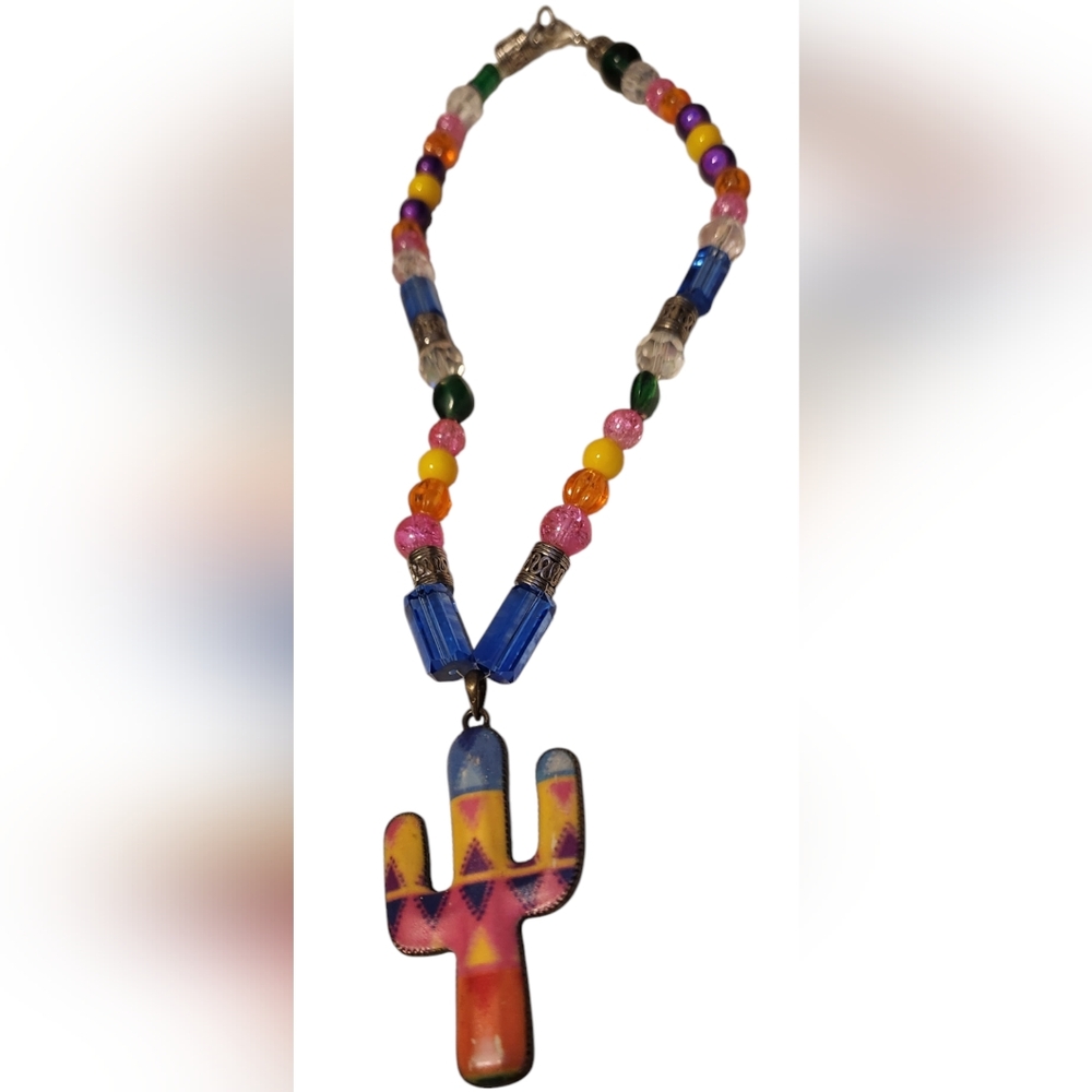 10" Custom Chunky Glass Beaded Western Necklace